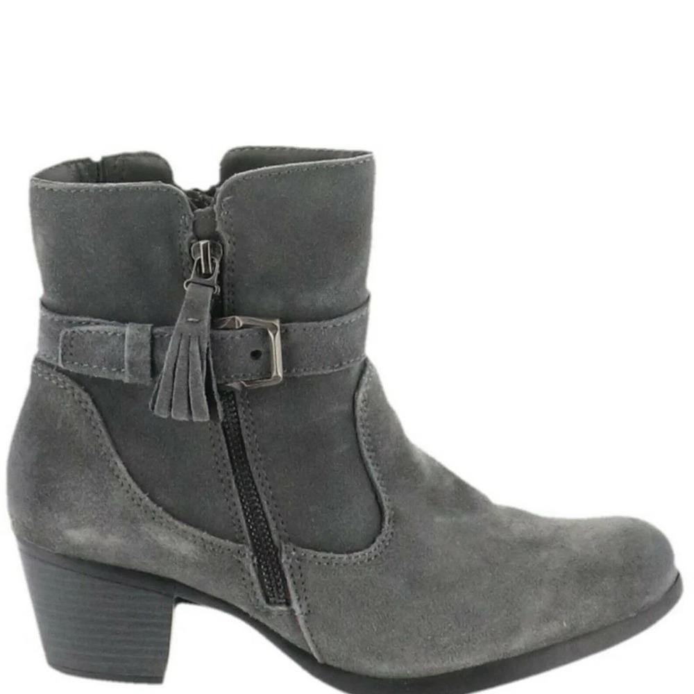 Earth Origins Suede Water Repellent Ankle Boots Tori Grey - Medium - Picture 3 of 5